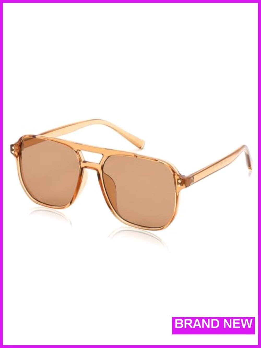 Retro Square Aviator Sunglasses UV400 Protection Plastic Frame Trendy